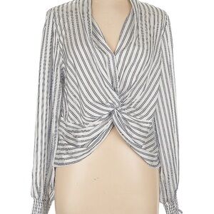 Striped Knot Front Blouse